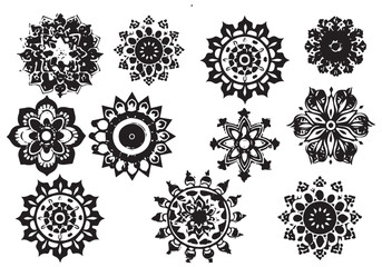 Black and white mandala pattern design