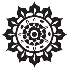Black and white mandala pattern design