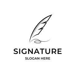 signature pen logo design concept idea