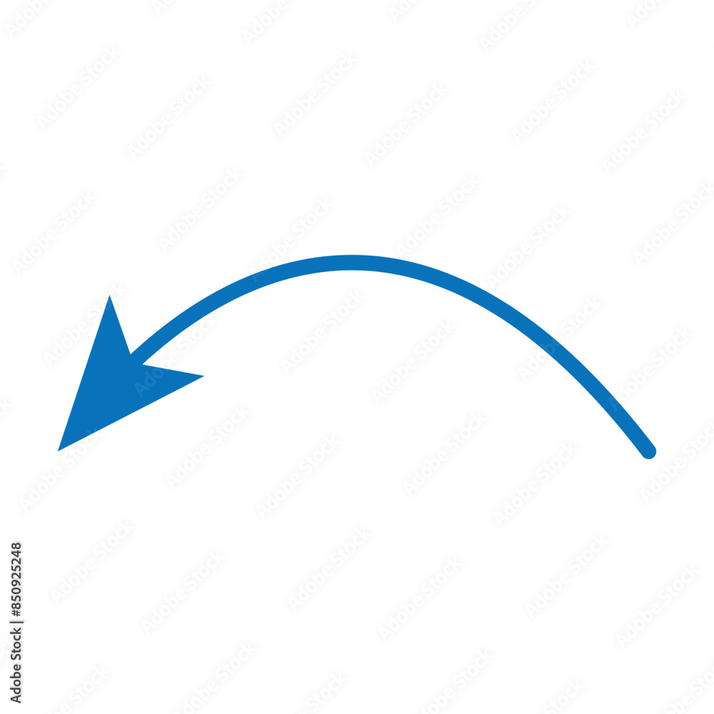 Poster blue arrow icon logo concept simple design element. blue curved graph with arrow png file type. vect