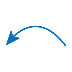 Blue arrow icon logo concept simple design element. blue curved graph with arrow png file type. Vector illustration. Eps file 193.