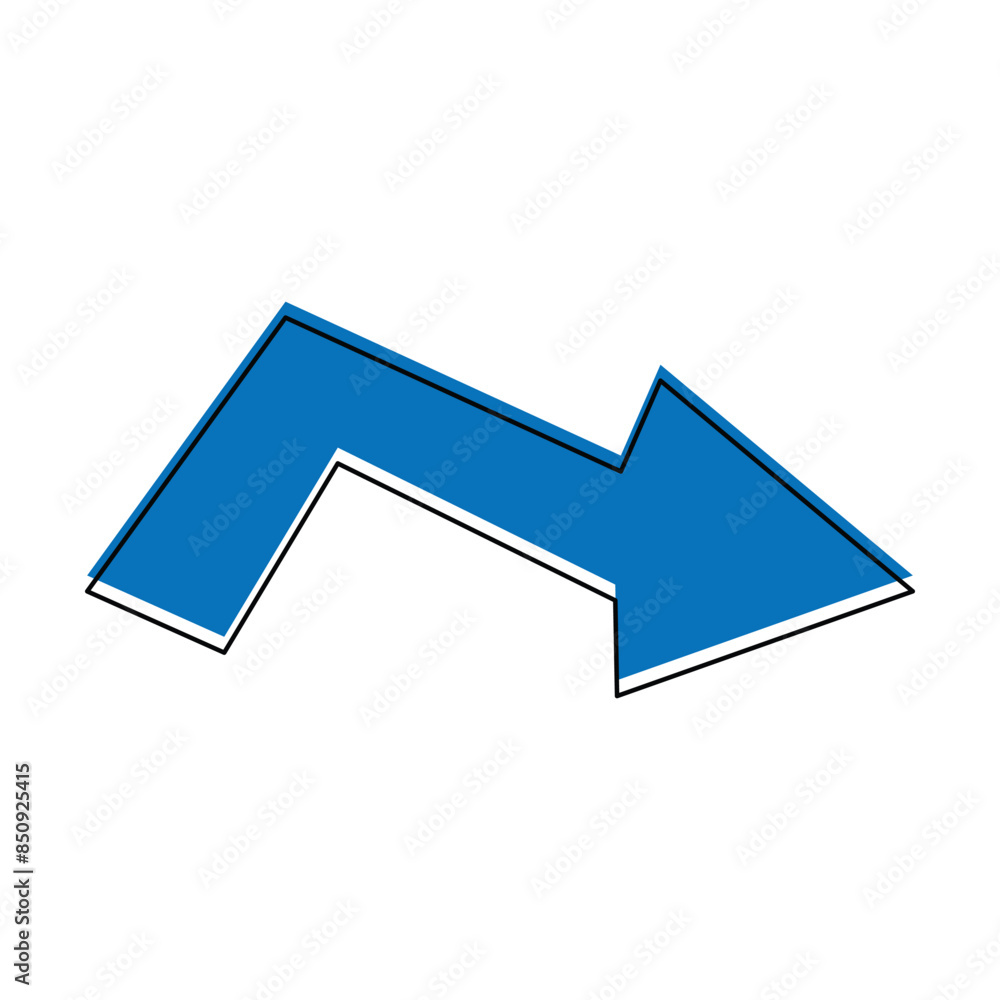 Aufkleber blue arrow icon logo concept simple design element. blue curved graph with arrow png file type. vect