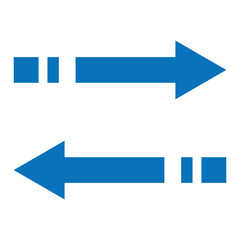 Fototapeta premium WebLeft Right side blue arrow icon. Left and right direction linear style sign for mobile concept and web design. Transfer arrows outline vector icon. Vector illustration. Eps file 196.