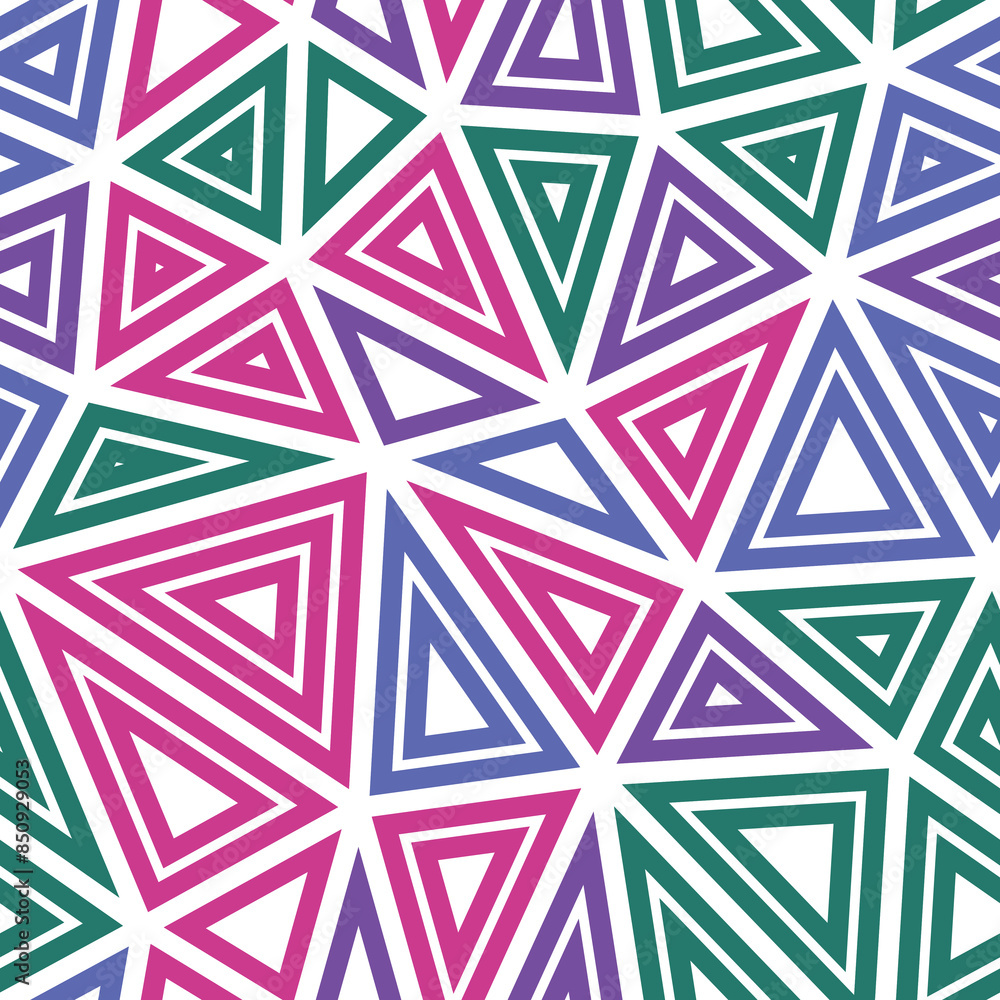 Poster triangulation geometric shapes background. big triangle size. multiple repeated inner triangles. mul