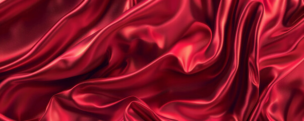Obraz premium Fabric background with shimmering, satin in ruby red.
