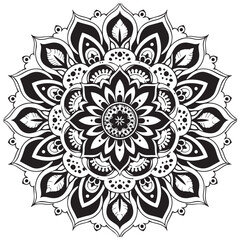 Black and white mandala pattern design