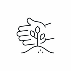 growing plants hand care icon