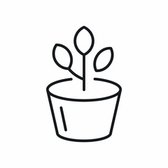 plant in pot tree icon