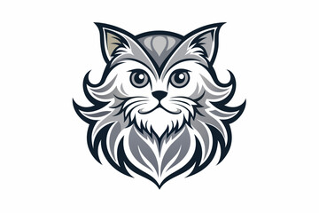 cat face logo vector illustration