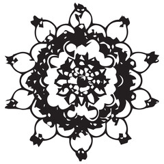 set of beautiful black and white floral mandala design white background