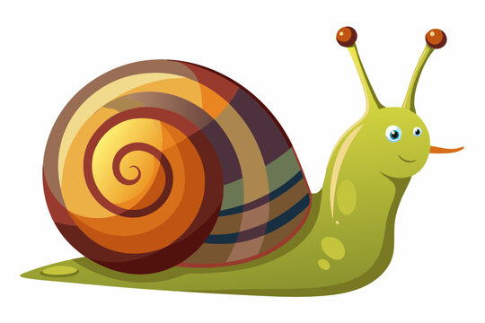 recommend clip art: snail line art vector illustration