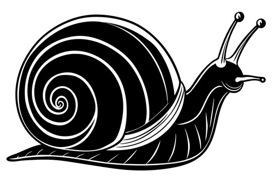 recommend clip art: snail line art vector illustration