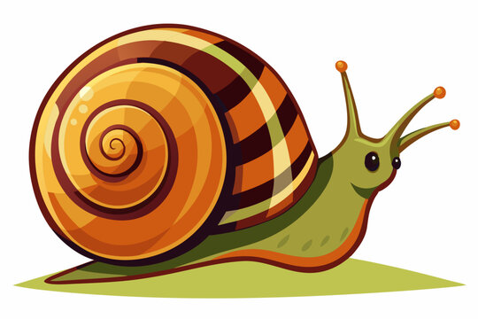 recommend clip art: snail line art vector illustration