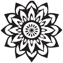 Black and white mandala pattern design