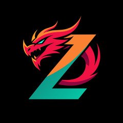 dragon design typography logo art illustration for company