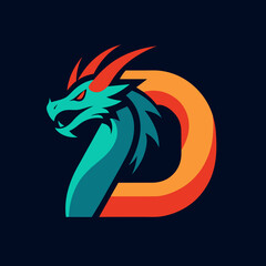 dragon design typography logo art illustration