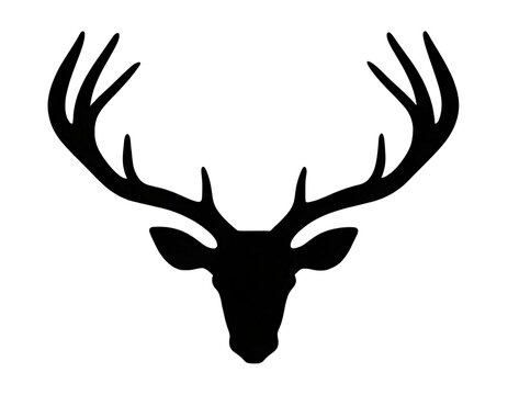 schwarze Silhouette Kontrast Geweih icon isoliert auf wei&szlig;en Hintergrund, Freisteller