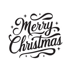 Merry christmas typography in vector