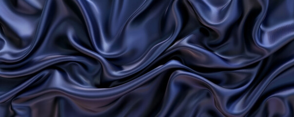 Obraz premium Fabric background with smooth, velvet texture in midnight blue.