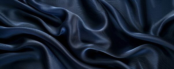 Obraz premium Fabric background with smooth, velvet texture in midnight blue.