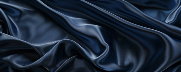 Fototapeta premium Fabric background with smooth, velvet texture in midnight blue.