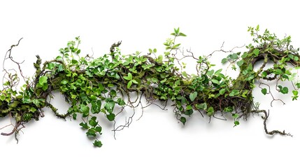 Obraz premium Vines with moss on a white background