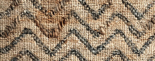 Geometric background with rustic, woven zigzag patterns in natural tones.