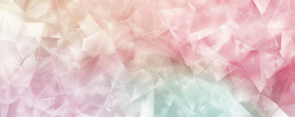 Geometric background with soft, watercolor polygons in pastel hues.