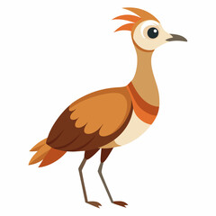 Bustard bird stands vector kawaii  illustration