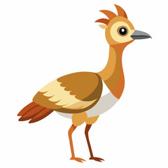 Bustard bird stands vector kawaii  illustration