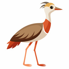 Bustard bird stands vector kawaii  illustration