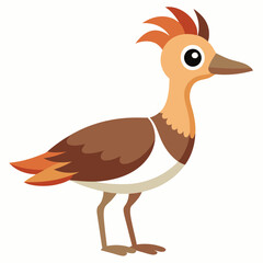 Bustard bird stands vector kawaii  illustration