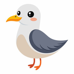 cute bird of Gull bird vector illustration,