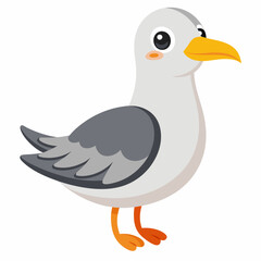 cute bird of Gull bird vector illustration,