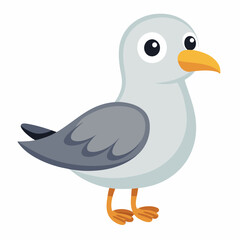 cute bird of Gull bird vector illustration,