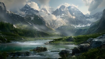 Fototapeta premium Beautiful lanscape mountain