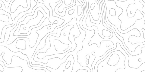 Abstract gray topography contour map backround design. geometric black curve lines texture