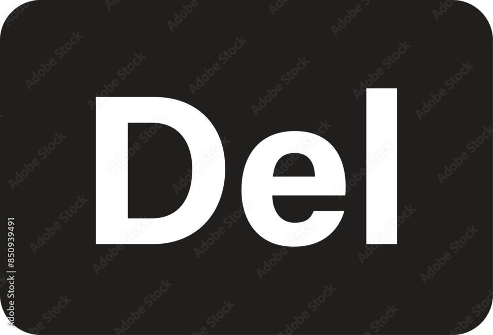 Poster delete keyboard button icon isolated on white background . delete button icon vector