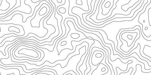 Abstract gray topography contour map backround design. geometric black curve lines texture