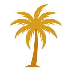 Golden palm tree for logo icon