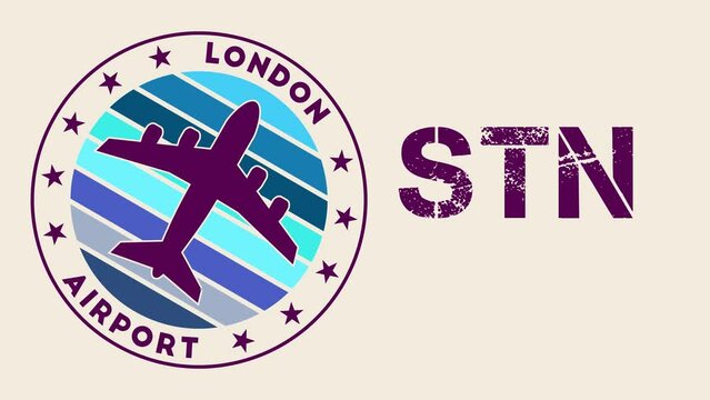 London Stansted Airport intro video. London airport information animation. Trendy 4K video.