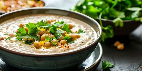 Closeup shot of Chicken Haleem dish. Concept Food Photography, Close-up Shot, Chicken Haleem, Delicious Dish, Food Styling
