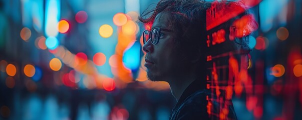 A person with a digitalized overlay effect, face blurred, depicting the intersection of humans and technology