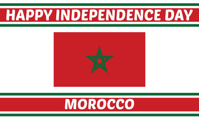 Happy Morocco independence day, celebrated every 18 November, on a background of flags and silhouettes of people, vector illustration.