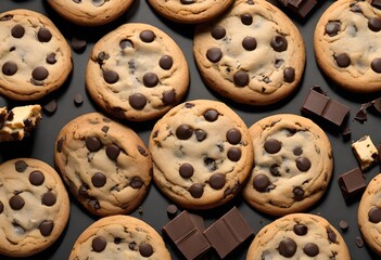 Obraz premium Cookies with chocolates bars.