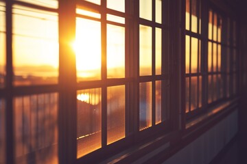 Fototapeta premium Golden Sunset Through a Window