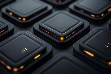 Close-up shot of different types of buttons