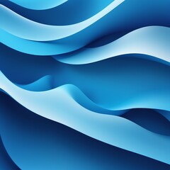 Obraz premium Blue 3D Parallax Abstract Background with Wave Effect