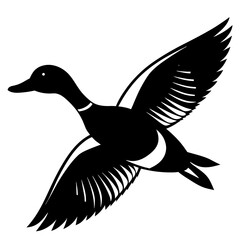 silhouette of a duck