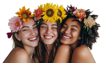 PNG Flower sunflower laughing portrait.